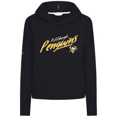 Pittsburgh Penguins Levelwear Women's Sweet Sizzle Tri-Blend Cropped Pullover Hoodie - NHL Hoodies