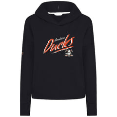 Anaheim Ducks Levelwear Women's Sweet Sizzle Tri-Blend Cropped Pullover Hoodie - NHL Hoodies