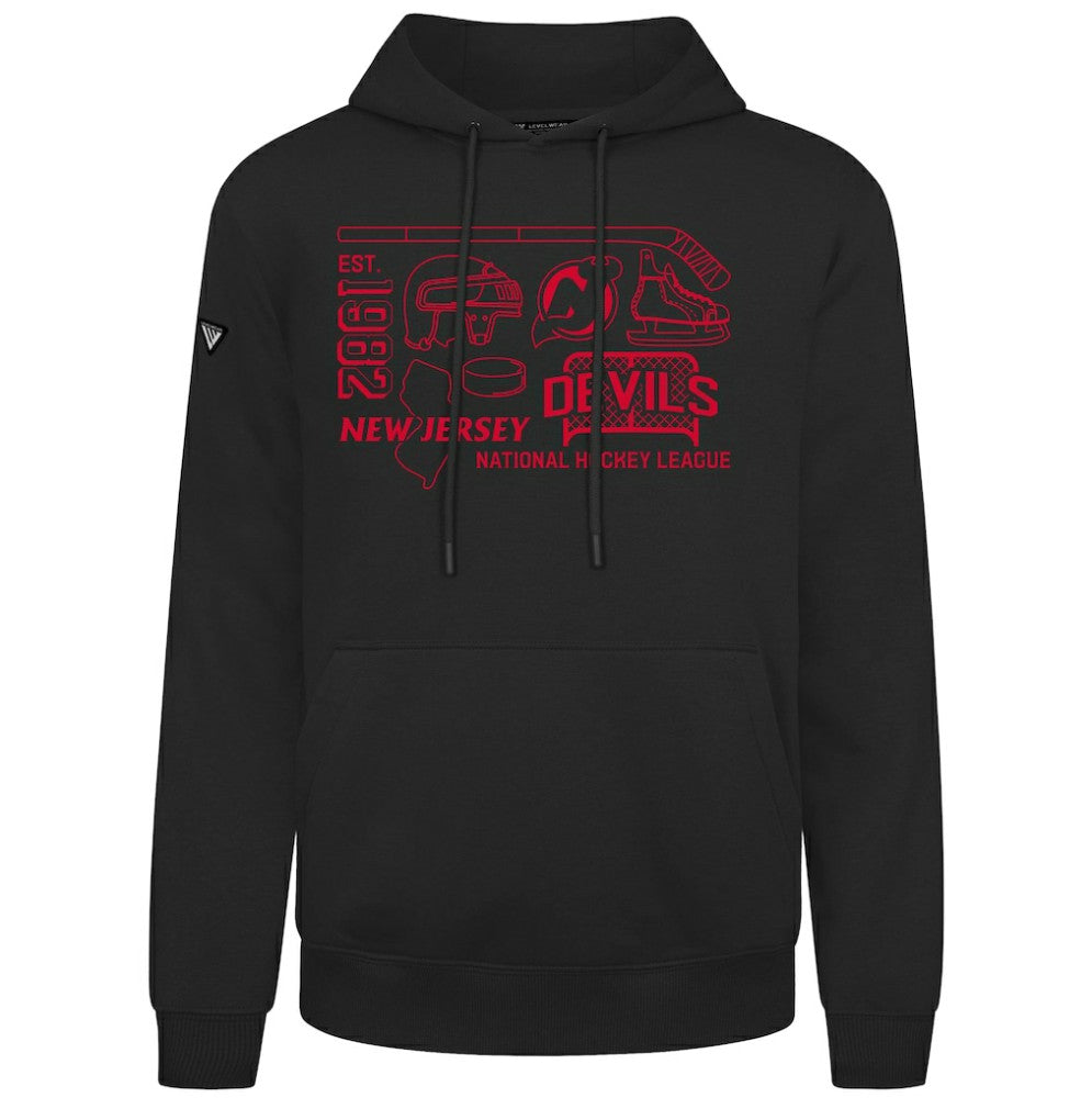 New Jersey Devils Levelwear Podium Campaign Pullover Hoodie - NHL Jerseys