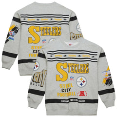 Pittsburgh Steelers All Over Print Vintage Fleece Crewneck Sweatshirt | NFL Outlet