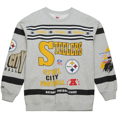 Pittsburgh Steelers All Over Print Vintage Fleece Crewneck Sweatshirt | NFL Outlet