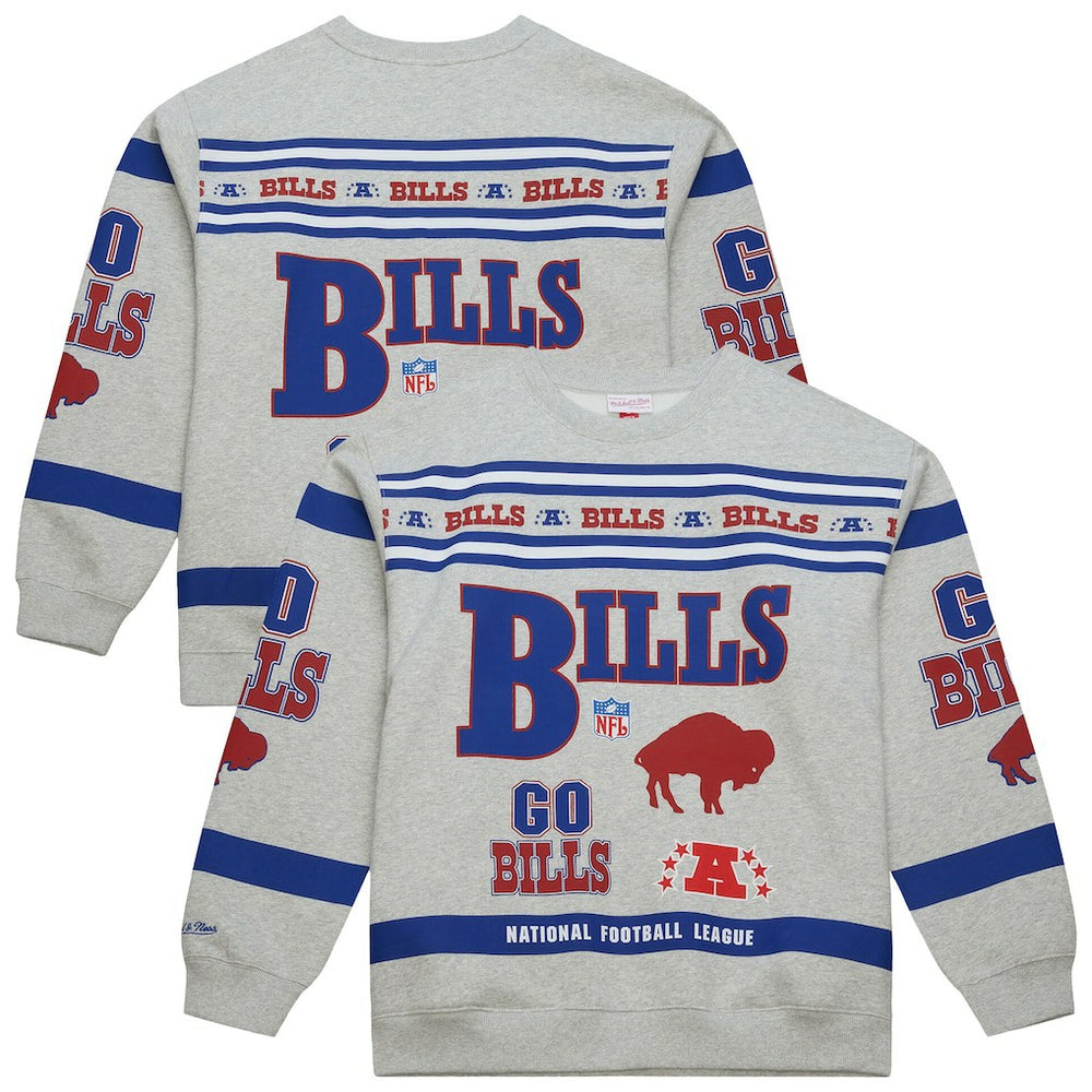 Buffalo Bills All Over Print Vintage Fleece Crewneck Sweatshirt | NFL Outlet