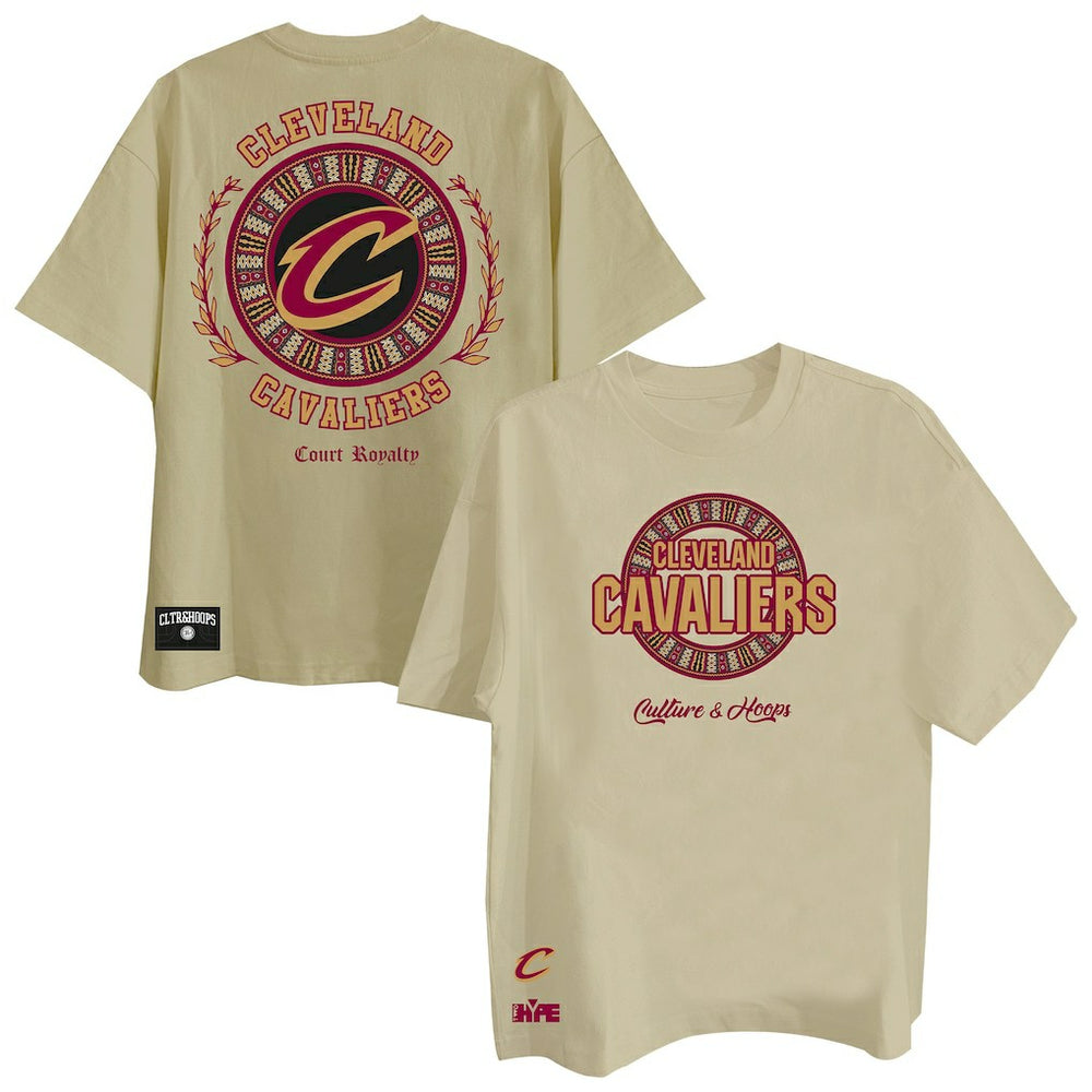 Khaki Cleveland Cavaliers Two Hype Worldwide Collection Premium T-Shirt sale | NBA