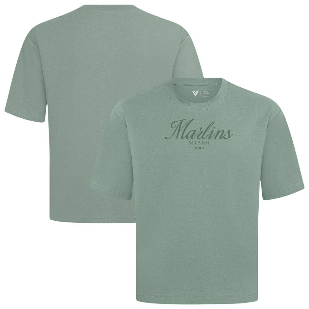 Miami Marlins Levelwear Ethereal Oversized Luxe Signature Knit T-Shirt - MLB T-shirts