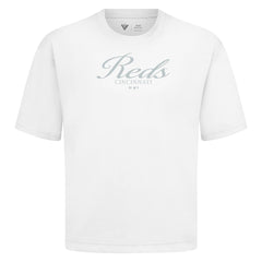 Cincinnati Reds Levelwear Ethereal Oversized Luxe Signature Knit T-Shirt - MLB T-shirts