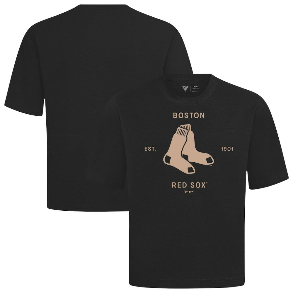 Boston Red Sox Levelwear Crossway Oversized Luxe Signature Knit T-Shirt - MLB T-shirts