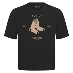 Boston Red Sox Levelwear Crossway Oversized Luxe Signature Knit T-Shirt - MLB T-shirts