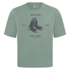 Boston Red Sox Levelwear Crossway Oversized Luxe Signature Knit T-Shirt - MLB T-shirts