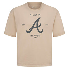 Atlanta Braves Levelwear Crossway Oversized Luxe Signature Knit T-Shirt - MLB T-shirts