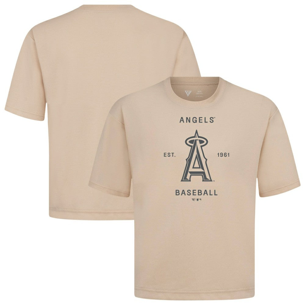 Los Angeles Angels Levelwear Crossway Oversized Luxe Signature Knit T-Shirt - MLB T-shirts