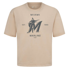 Miami Marlins Levelwear Crossway Oversized Luxe Signature Knit T-Shirt - MLB T-shirts