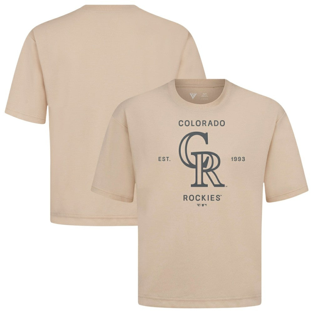 Colorado Rockies Levelwear Crossway Oversized Luxe Signature Knit T-Shirt - MLB T-shirts