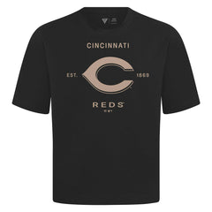 Cincinnati Reds Levelwear Crossway Oversized Luxe Signature Knit T-Shirt - MLB T-shirts
