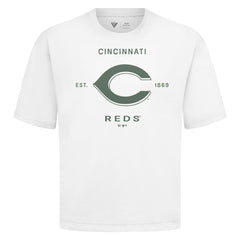 Cincinnati Reds Levelwear Crossway Oversized Luxe Signature Knit T-Shirt - MLB T-shirts