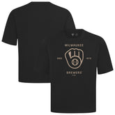 Milwaukee Brewers Levelwear Crossway Oversized Luxe Signature Knit T-Shirt - MLB T-shirts