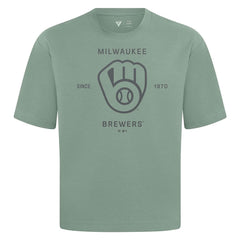Milwaukee Brewers Levelwear Crossway Oversized Luxe Signature Knit T-Shirt - MLB T-shirts