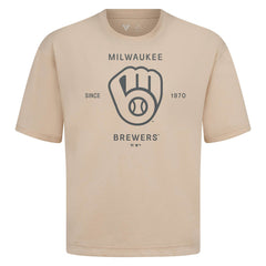 Milwaukee Brewers Levelwear Crossway Oversized Luxe Signature Knit T-Shirt - MLB T-shirts