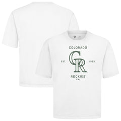 Colorado Rockies Levelwear Crossway Oversized Luxe Signature Knit T-Shirt - MLB T-shirts