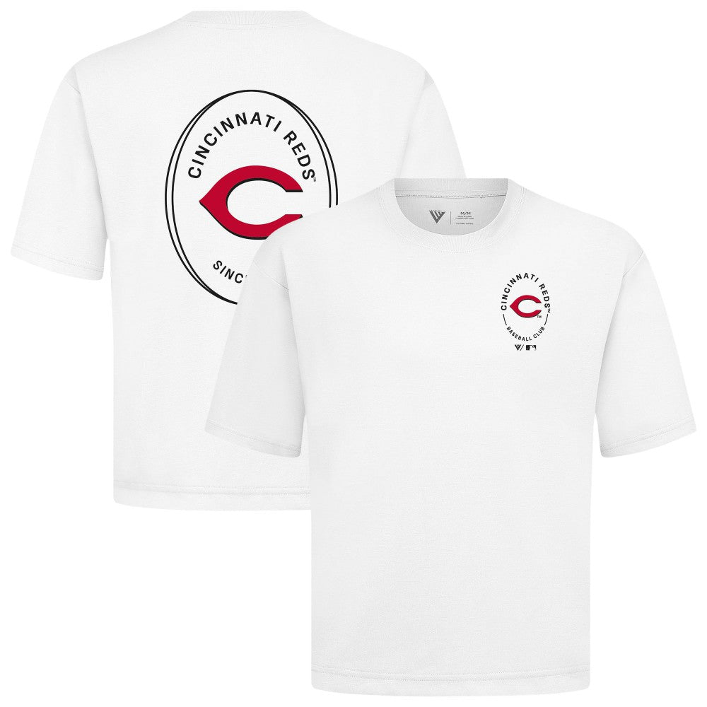 Cincinnati Reds Levelwear Signet Oversized Luxe Signature Knit T-Shirt - MLB T-shirts