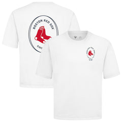 Boston Red Sox Levelwear Signet Oversized Luxe Signature Knit T-Shirt - MLB T-shirts