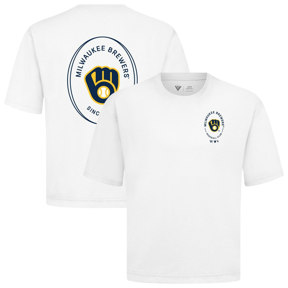 Milwaukee Brewers Levelwear Register Oversized Luxe Signature Knit T-Shirt - MLB T-shirts
