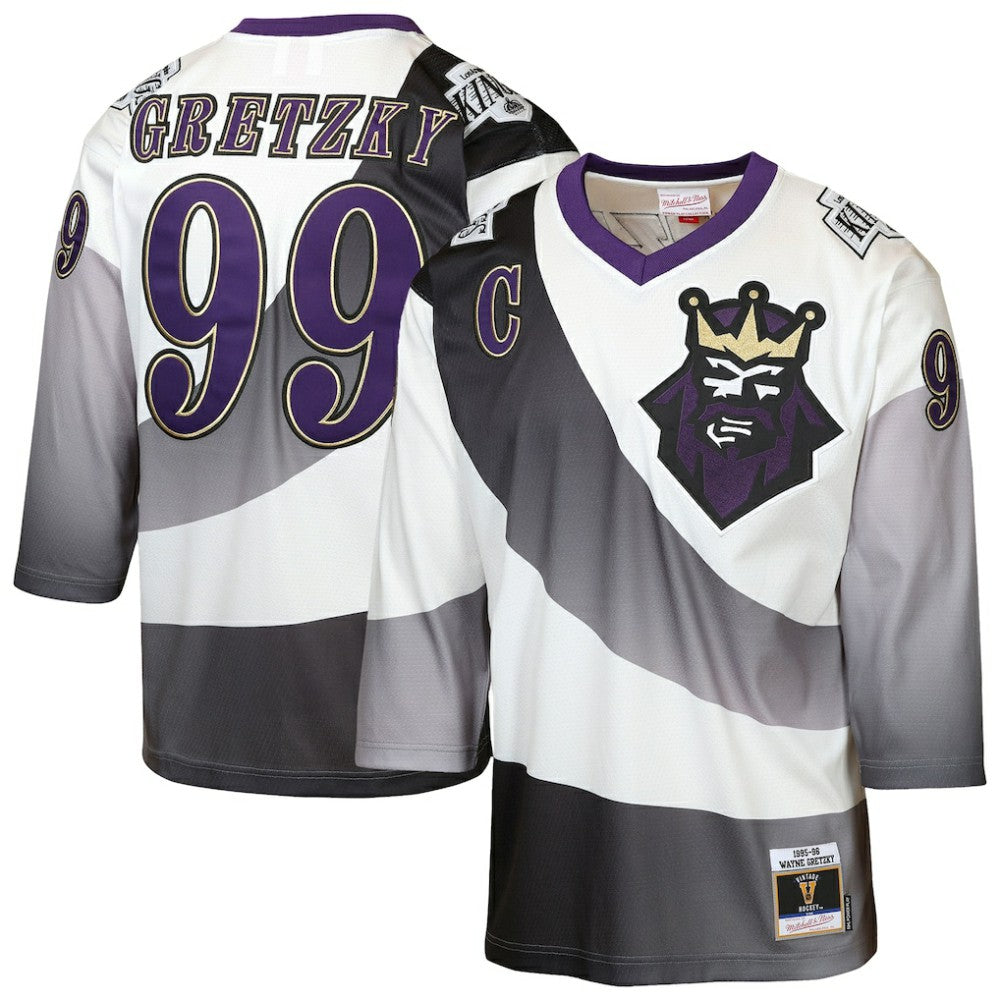 Wayne Gretzky Los Angeles Kings Mitchell & Ness Youth 1995/96 Power Play Throwback Alternate Player Jersey with Captain Patch - NHL Jerseys
