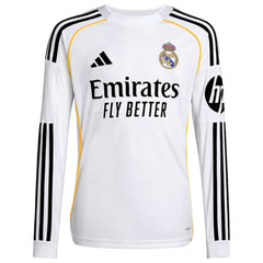 Real Madrid Youth 2025/26 Home Replica Long Sleeve Jersey