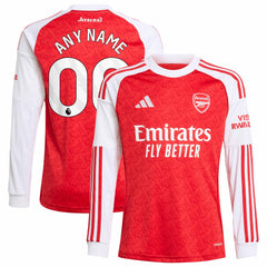 Arsenal Youth 2025/26 Home Replica Long Sleeve Custom Jersey
