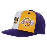 Purple Los Angeles Lakers Youth 50th Anniversary Duo Front Snapback Hat | NBA