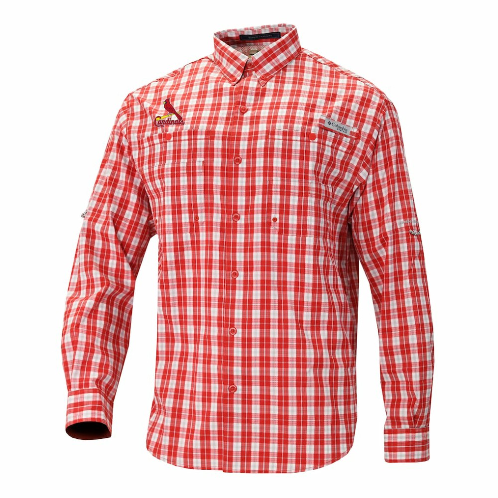 St. Louis Cardinals Columbia Super Tamiami Omni-Shade Long Sleeve Button-Down Shirt - MLB