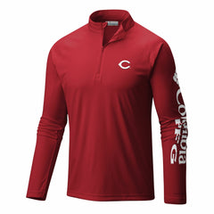 Cincinnati Reds Columbia Terminal Tackle Omni-Wick Raglan Quarter-Zip Pullover - MLB Pullover