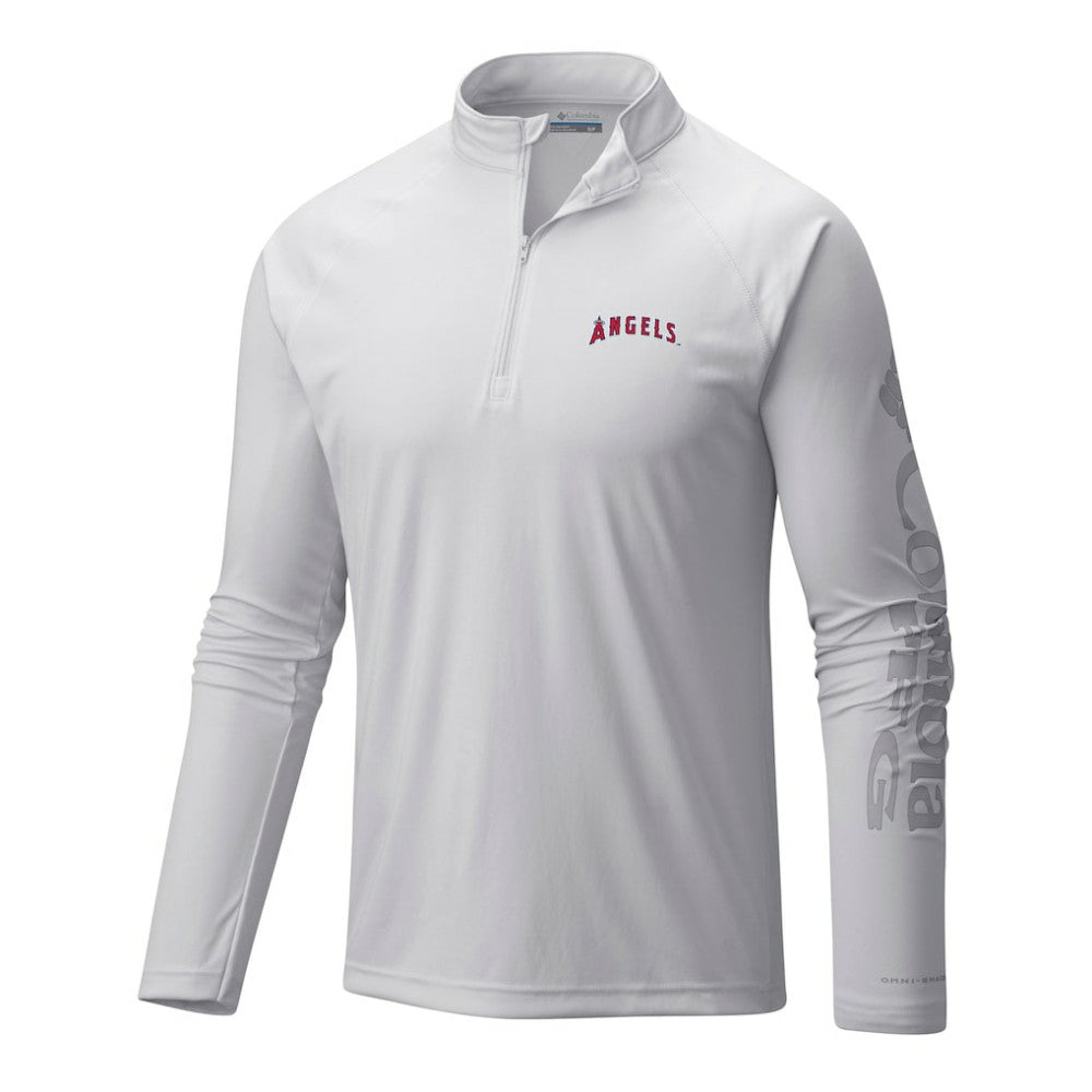 Los Angeles Angels Columbia Terminal Tackle Omni-Wick Raglan Quarter-Zip Pullover - MLB Pullover