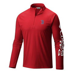 Boston Red Sox Columbia Terminal Tackle Omni-Wick Raglan Quarter-Zip Pullover - MLB Pullover