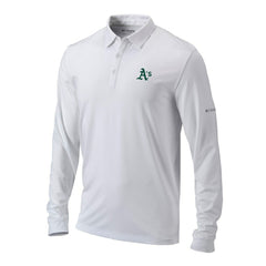 Athletics Columbia Omni-Wick Pin High Long Sleeve Polo - MLB