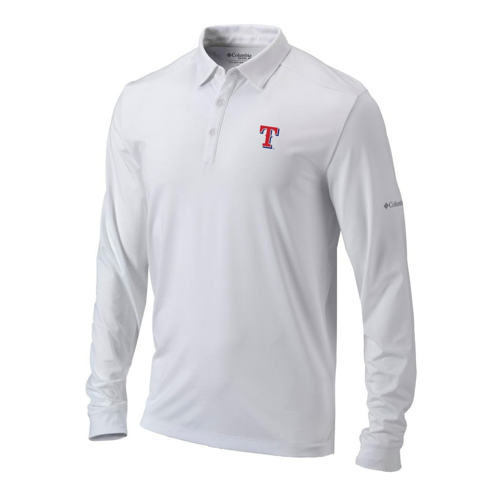 Texas Rangers Columbia Omni-Wick Pin High Long Sleeve Polo - MLB