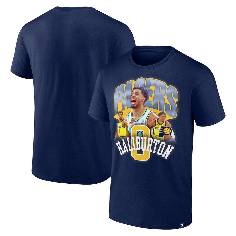 Navy Tyrese Haliburton Indiana Pacers Notorious 4.0 T-Shirt | NBA