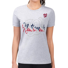 Washington Nationals G-III 4Her by Carl Banks Women's Super-Slim Fit Lightweight Shadow Logo Graphic T-Shirt - MLB T-shirts