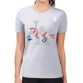 Los Angeles Dodgers G-III 4Her by Carl Banks Women's Super-Slim Fit Lightweight Shadow Logo Graphic T-Shirt - MLB T-shirts