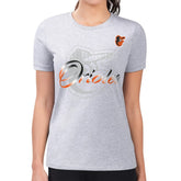 Baltimore Orioles G-III 4Her by Carl Banks Women's Super-Slim Fit Lightweight Shadow Logo Graphic T-Shirt - MLB T-shirts
