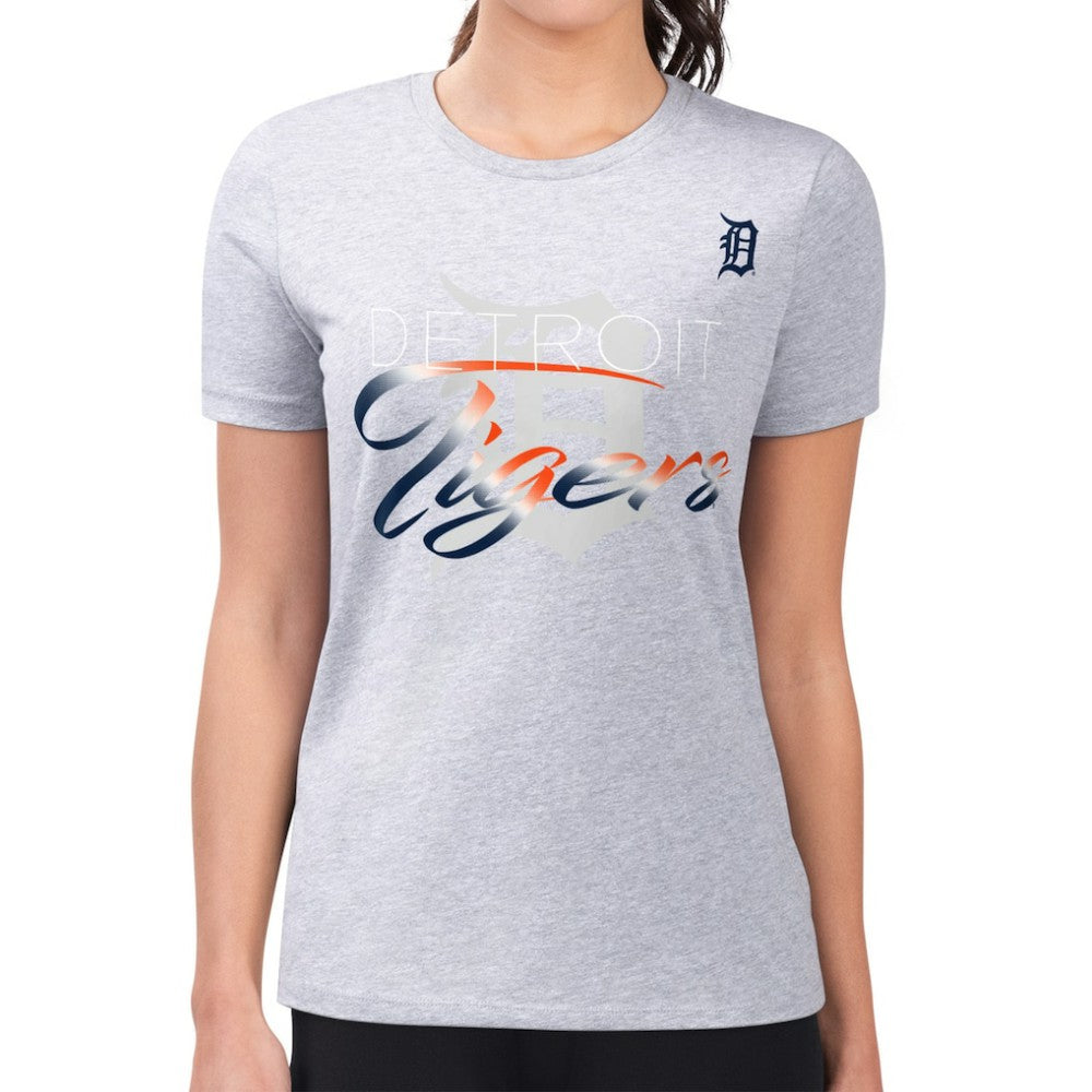 Detroit Tigers G-III 4Her by Carl Banks Women's Super-Slim Fit Lightweight Shadow Logo Graphic T-Shirt - MLB T-shirts