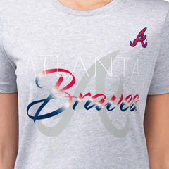 Atlanta Braves G-III 4Her by Carl Banks Women's Super-Slim Fit Lightweight Shadow Logo Graphic T-Shirt - MLB T-shirts