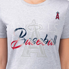 Los Angeles Angels G-III 4Her by Carl Banks Women's Super-Slim Fit Lightweight Shadow Logo Graphic T-Shirt - MLB T-shirts