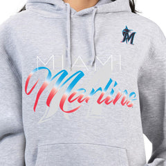 Miami Marlins G-III 4Her by Carl Banks Women's Shadow Logo Graphic Pullover Hoodie - MLB Hoodies