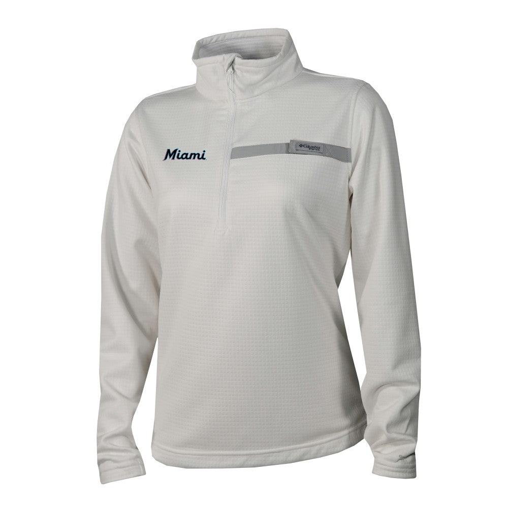 Miami Marlins Columbia Women's Skiff Guide Fleece Half-Zip Pullover Jacket - MLB Jackets
