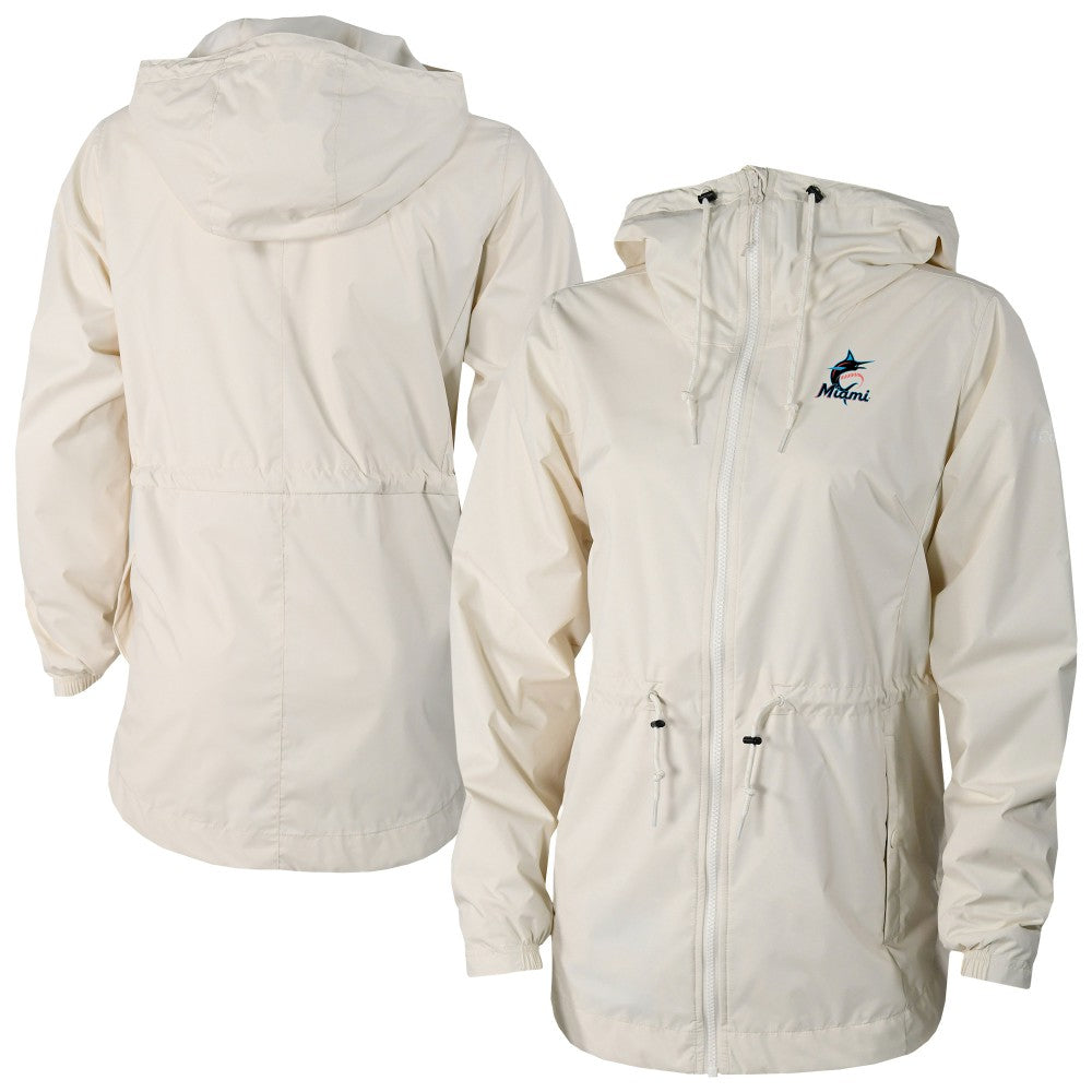 Miami Marlins Columbia Women's Lily Park Full-Zip Rain Jacket - MLB Jackets
