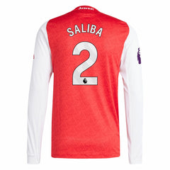 William Saliba Arsenal 2025/26 Home Long Sleeve Player Jersey