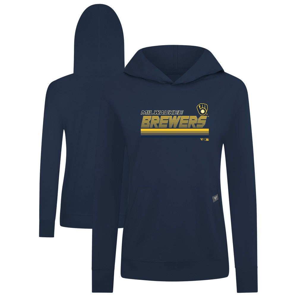 Milwaukee Brewers Levelwear Women's Relay Breaker Pullover Hoodie - MLB Hoodies