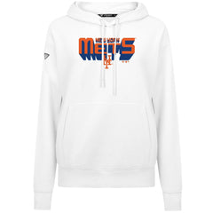 New York Mets Levelwear Women's Adorn Retro 3D Pullover Hoodie - MLB Hoodies