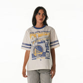 Cream Golden State Warriors The Wild Collective Women's Vintage Drop Shoulder Oversized Boyfriend T-Shirt sale | NBA
