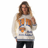White New York Knicks The Wild Collective Unisex Oversize Vintage French Terry Sweatshirt | NBA
